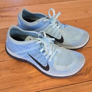 Nike Free Flyknit 4.0 Light Blue Size 8.5 Women's US
